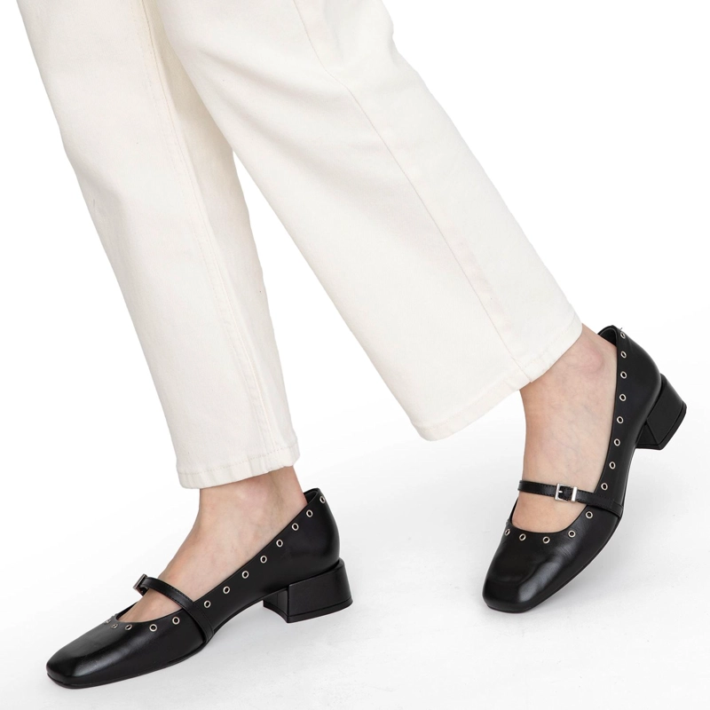 ZAPATO DE CUERO MUJER GACEL NEGRO OPHELIA - 2