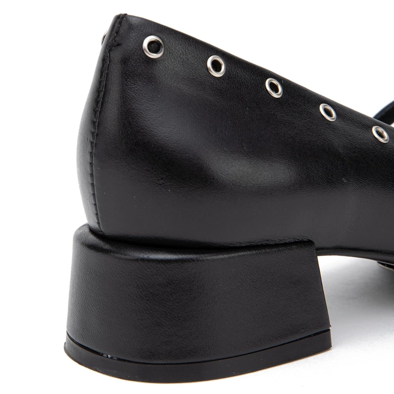 ZAPATO DE CUERO MUJER GACEL NEGRO OPHELIA - 4