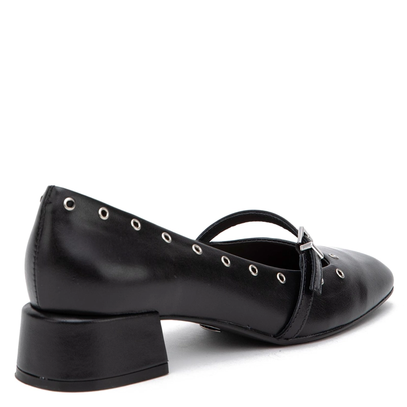 ZAPATO DE CUERO MUJER GACEL NEGRO OPHELIA - 5