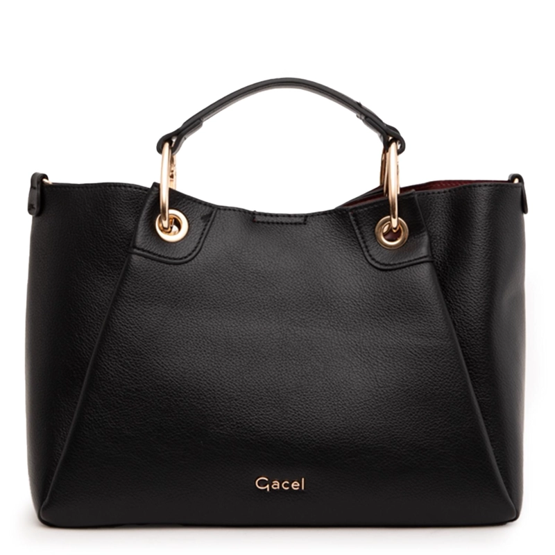 CARTERA MUJER GACEL NEGRO DOS ASAS MEDIANA - 1