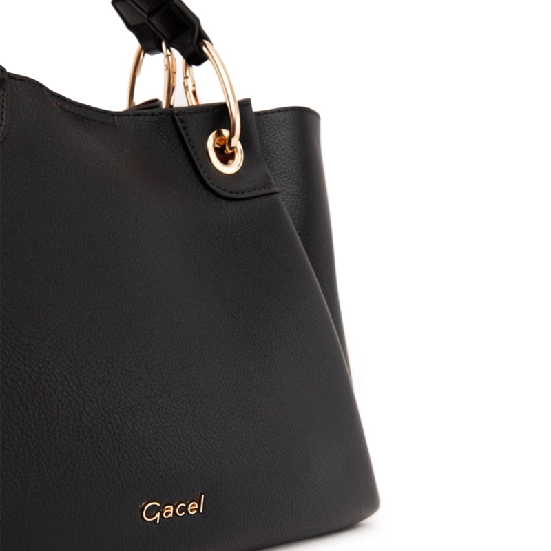 CARTERA MUJER GACEL NEGRO DOS ASAS MEDIANA - 4