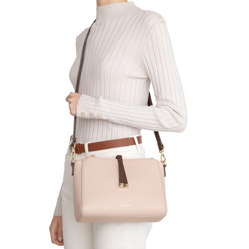 CARTERA MUJER GACEL OFF WHITE BANDOLERA GRANDE - 2