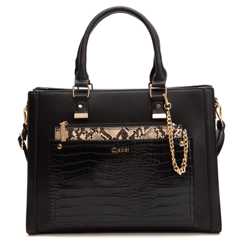 CARTERA MUJER GACEL NEGRO DOS ASAS GRANDE