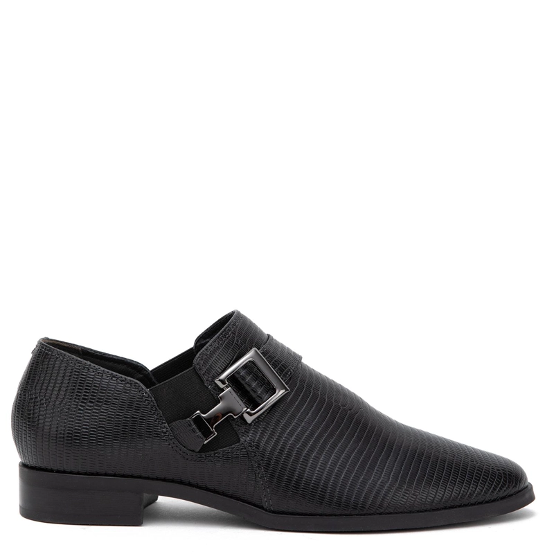 ZAPATO DE CUERO MUJER GACEL NEGRO CRUZ - 1