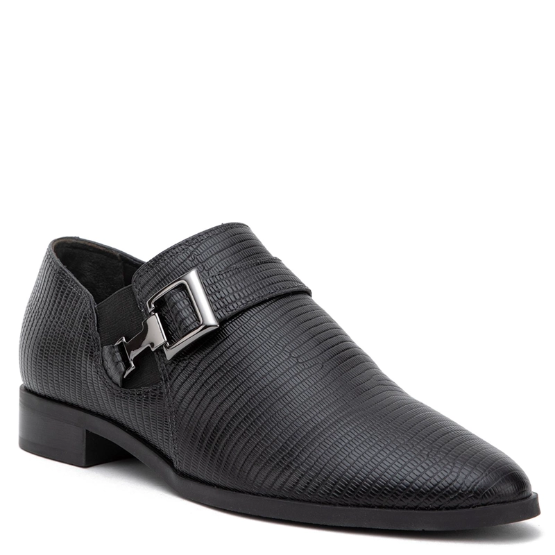 ZAPATO DE CUERO MUJER GACEL NEGRO CRUZ - 3