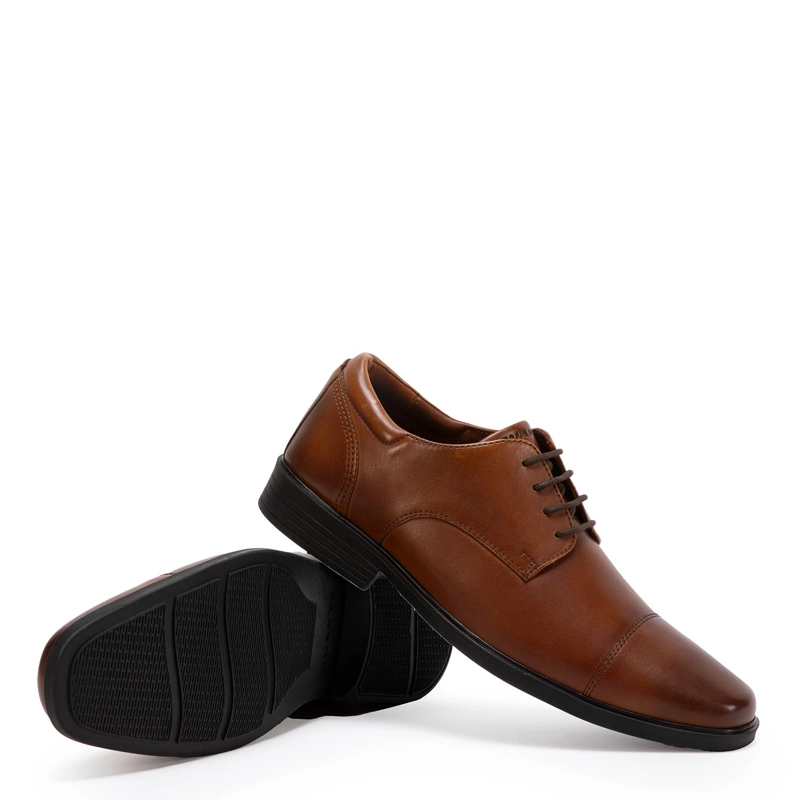 ZAPATO DE CUERO HOMBRE GUANTE DARK CAMEL LIGURIA 0035591 - 4