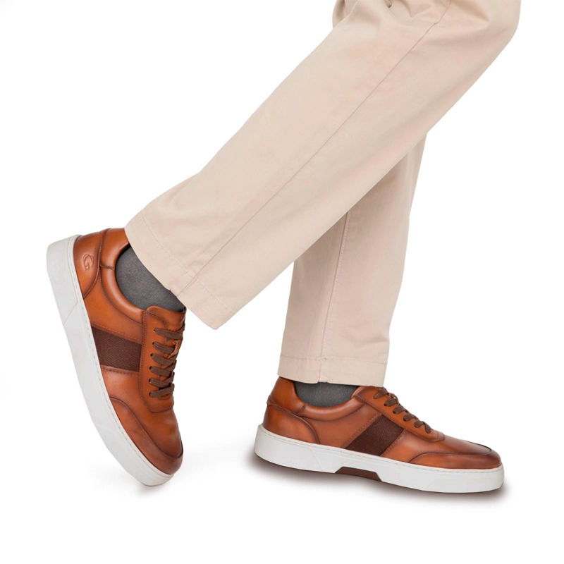 ZAPATILLA DE CUERO HOMBRE GUANTE CAMEL CHIPRE - 2
