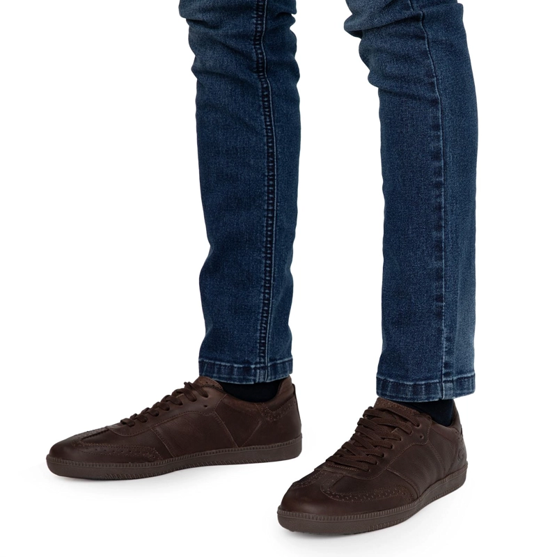 ZAPATILLA DE CUERO HOMBRE GUANTE CHOCOLATE KEITH 0036263 - 2