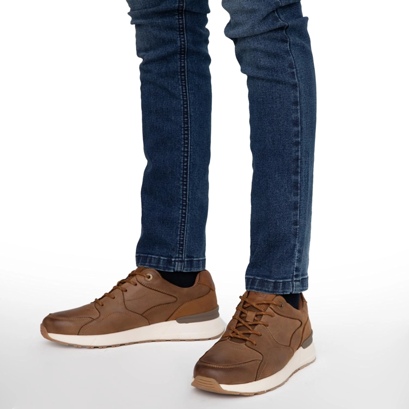 ZAPATILLA DE CUERO HOMBRE GUANTE CAMEL KIOTO 0036160 - 2