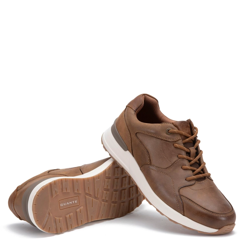 ZAPATILLA DE CUERO HOMBRE GUANTE CAMEL KIOTO - 4
