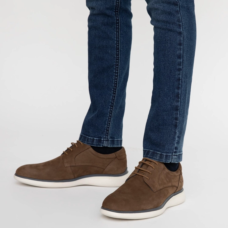 ZAPATO DE CUERO HOMBRE GUANTE CAFE  FEZ - 2
