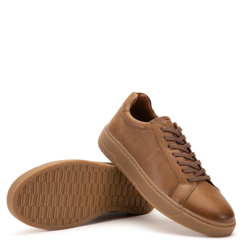 ZAPATILLA DE CUERO HOMBRE GUANTE CAFE  HONG KONG - 4