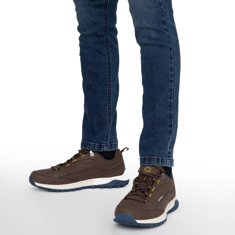 ZAPATILLA OUTDOOR DE CUERO HOMBRE GUANTE CHOCOLATE LLAY-LLAY 0036274 - 2