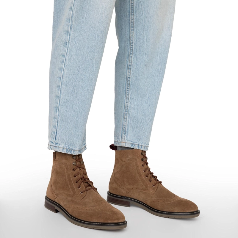 BOTIN DE CUERO HOMBRE GUANTE TAUPE CASPER 0036249 - 2