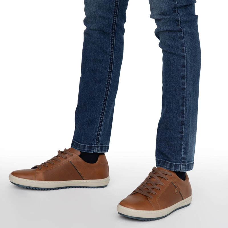 ZAPATILLA DE CUERO HOMBRE GUANTE TOSTADO KANSAS - 2