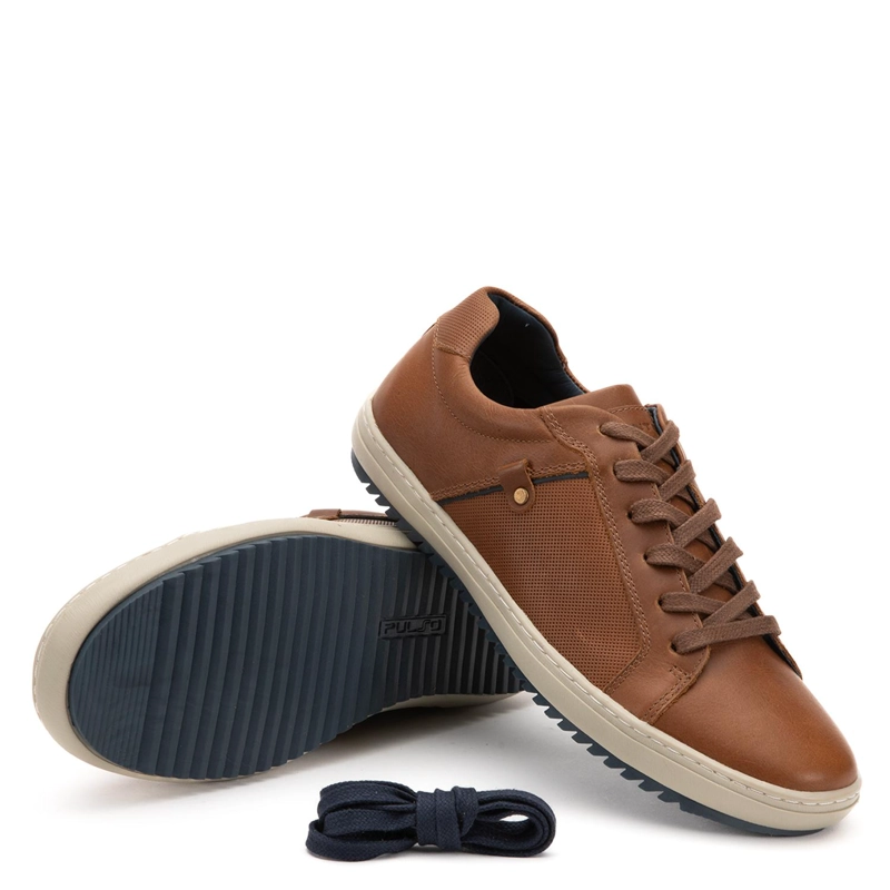 ZAPATILLA DE CUERO HOMBRE GUANTE TOSTADO KANSAS - 4