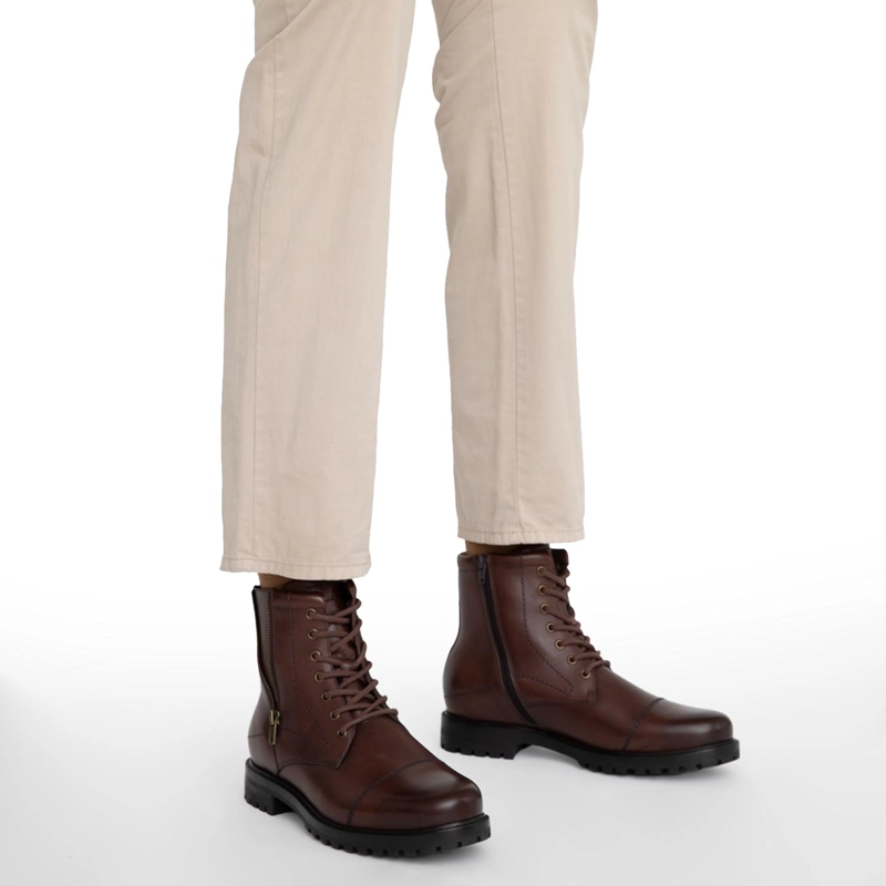 BOTIN DE CUERO HOMBRE GUANTE CHOCOLATE ESTOCOLMO 0036256 - 2