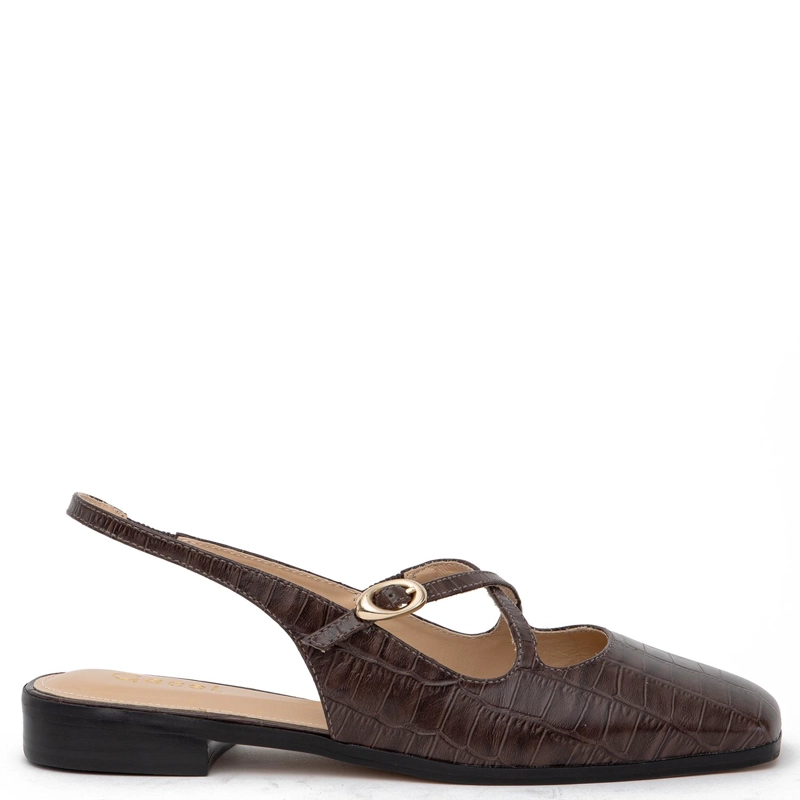 ZAPATO DE CUERO MUJER GACEL CHOCOLATE KIKA - 1