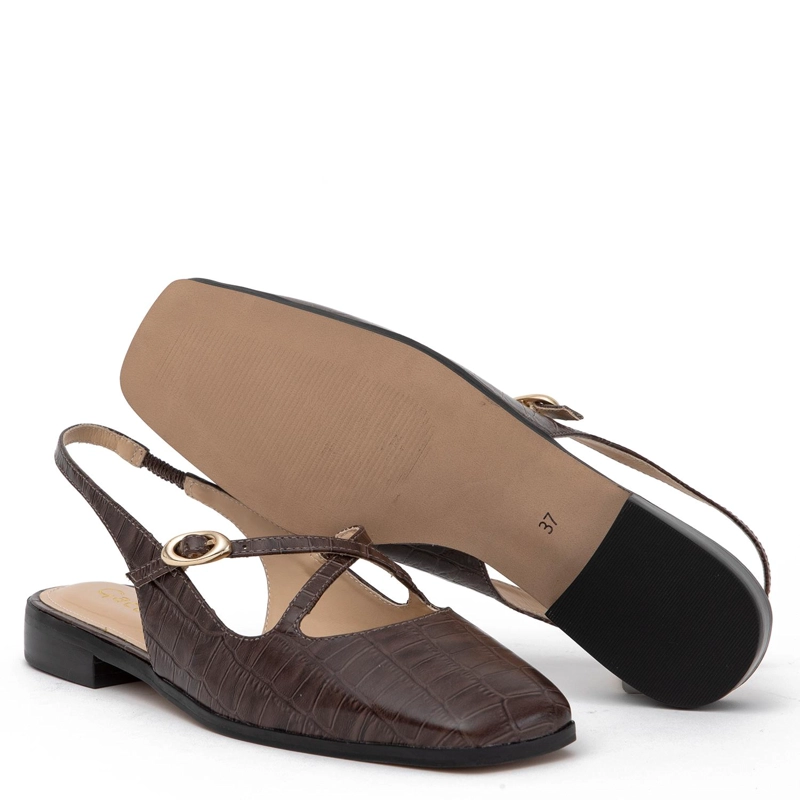 ZAPATO DE CUERO MUJER GACEL CHOCOLATE KIKA - 4