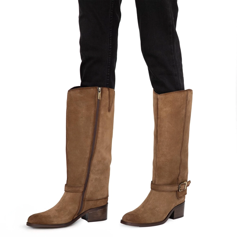 BOTA DE CUERO MUJER GACEL TAUPE CAROLA - 2
