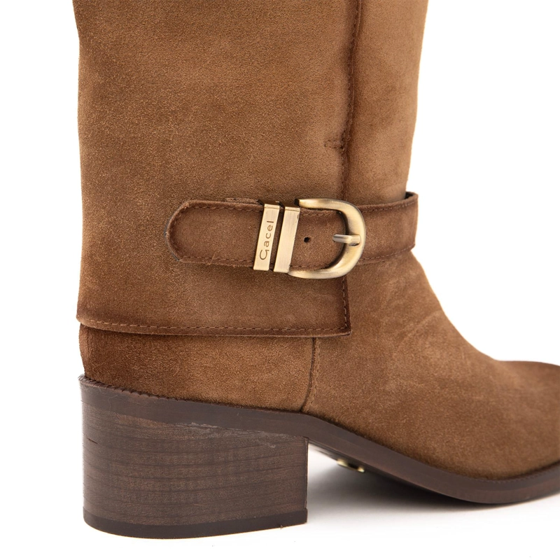 BOTA DE CUERO MUJER GACEL TAUPE CAROLA - 4