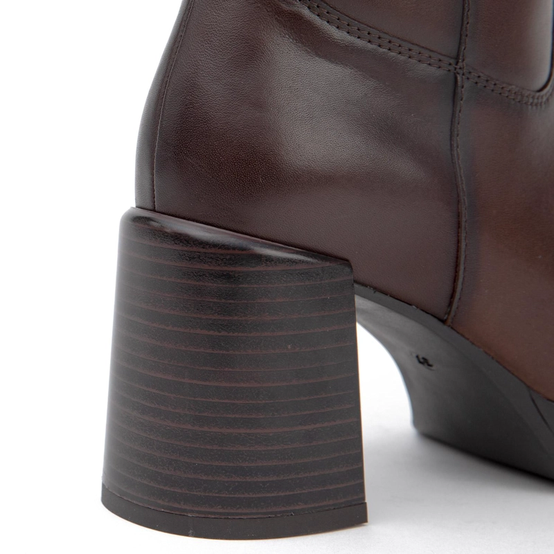 BOTA DE CUERO MUJER GACEL CHOCOLATE BRIONA - 4