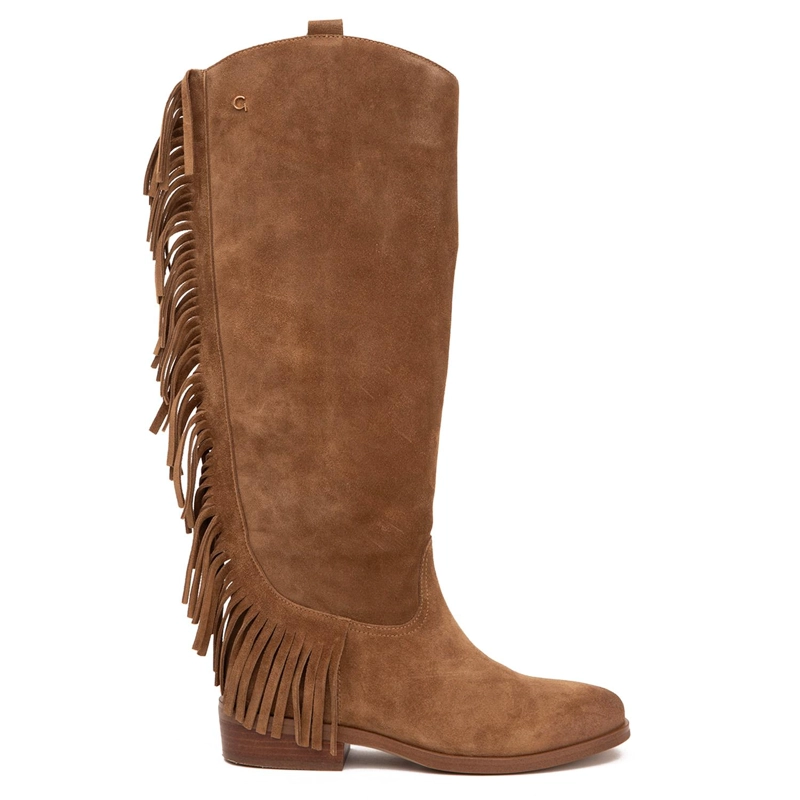 BOTA DE CUERO MUJER GACEL TAUPE MERY - 1