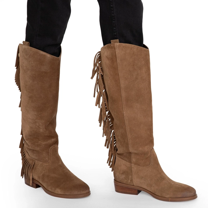 BOTA DE CUERO MUJER GACEL TAUPE MERY - 2
