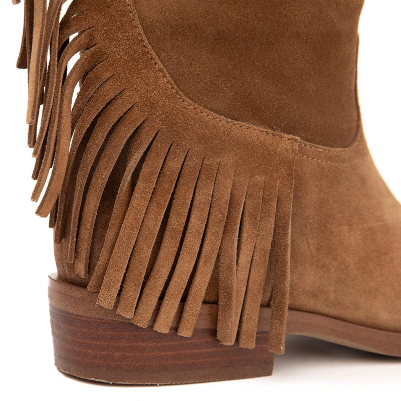 BOTA DE CUERO MUJER GACEL TAUPE MERY - 4