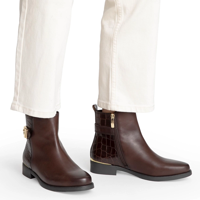 BOTIN DE CUERO MUJER GACEL CHOCOLATE HORTENCIA - 2