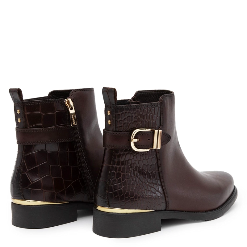 BOTIN DE CUERO MUJER GACEL CHOCOLATE HORTENCIA - 5
