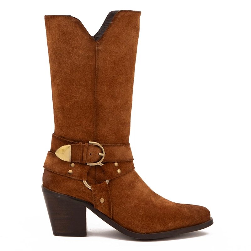 BOTA DE CUERO MUJER GACEL TOSTADO RAIN - 1