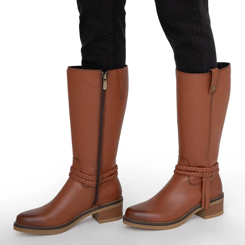 BOTA DE CUERO MUJER GACEL CAMEL MIKA 0660914 - 2