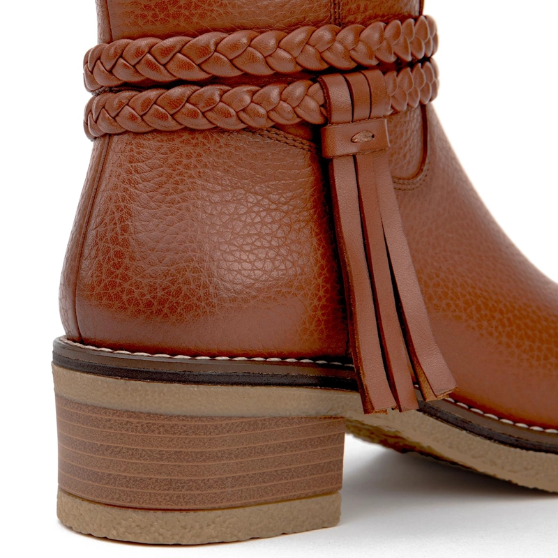 BOTA DE CUERO MUJER GACEL CAMEL MIKA 0660914 - 4