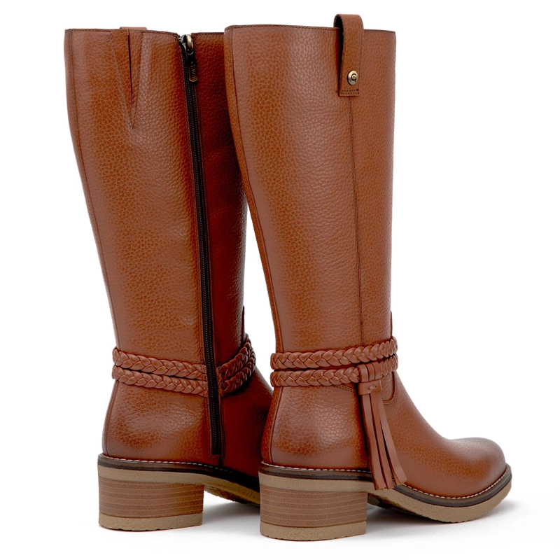 BOTA DE CUERO MUJER GACEL CAMEL MIKA 0660914 - 5