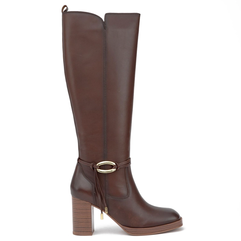 BOTA DE CUERO MUJER GACEL CHOCOLATE JUANA - 1