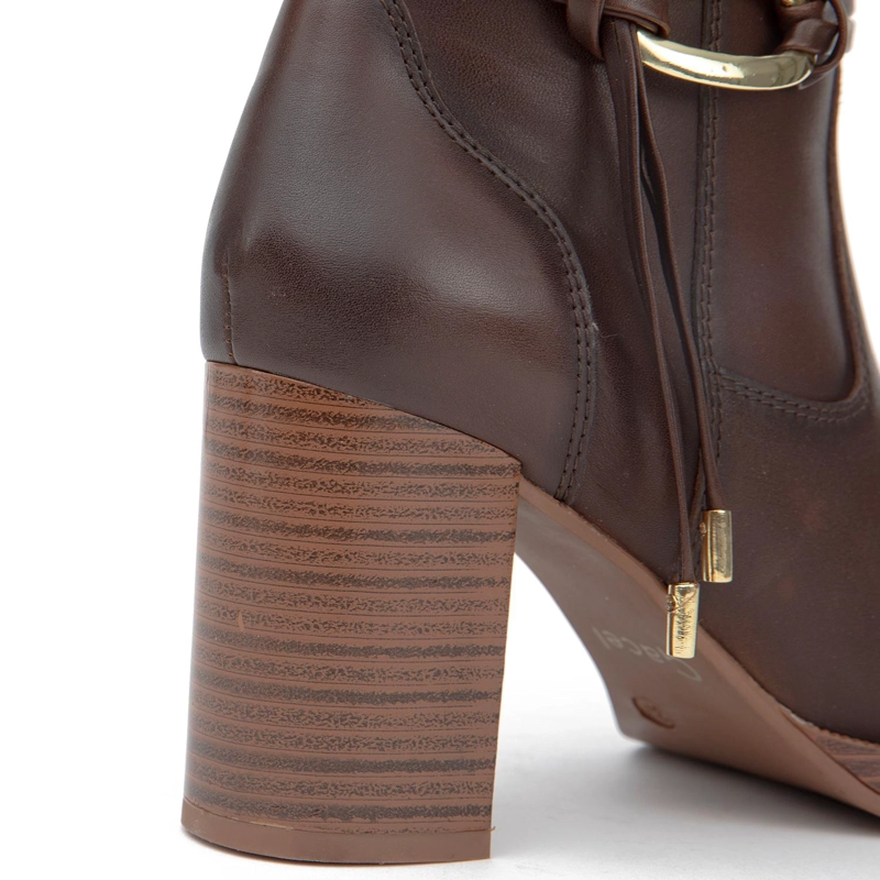 BOTA DE CUERO MUJER GACEL CHOCOLATE JUANA - 4