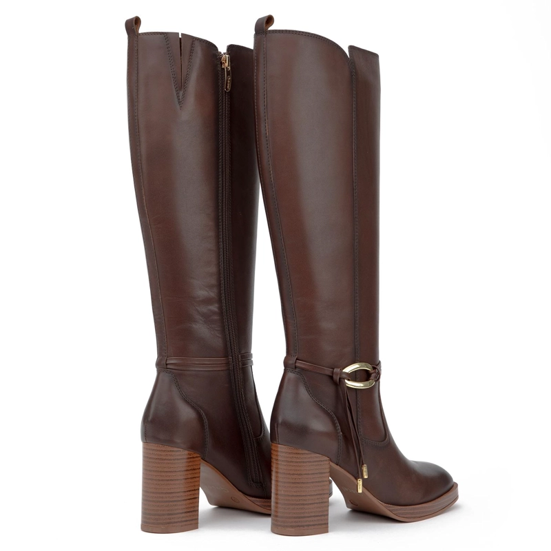 BOTA DE CUERO MUJER GACEL CHOCOLATE JUANA - 5