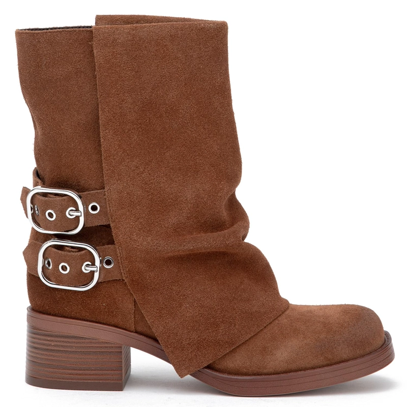 BOTIN DE CUERO MUJER GACEL TOSTADO SABINE - 1