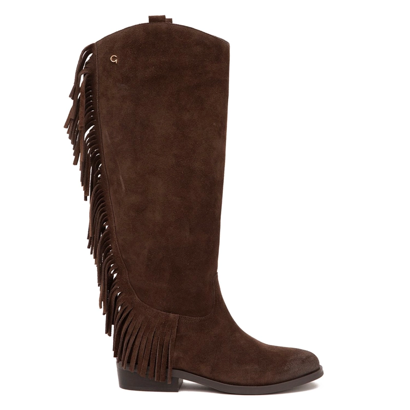 BOTA DE CUERO MUJER GACEL CHOCOLATE MERY - 1