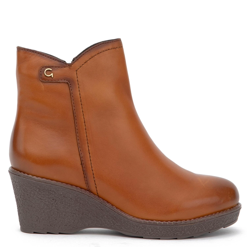 BOTIN DE CUERO MUJER GACEL TOSTADO LEDA - 1