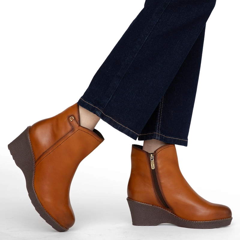 BOTIN DE CUERO MUJER GACEL TOSTADO LEDA - 2