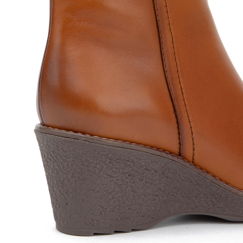 BOTIN DE CUERO MUJER GACEL TOSTADO LEDA - 4
