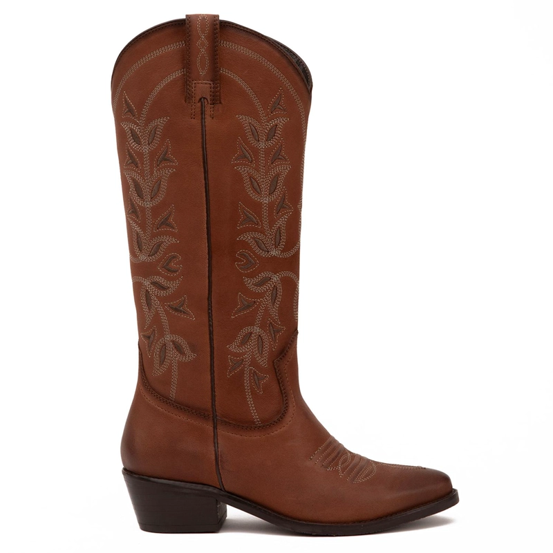 BOTA DE CUERO MUJER GACEL TOSTADO SHEYLA - 1
