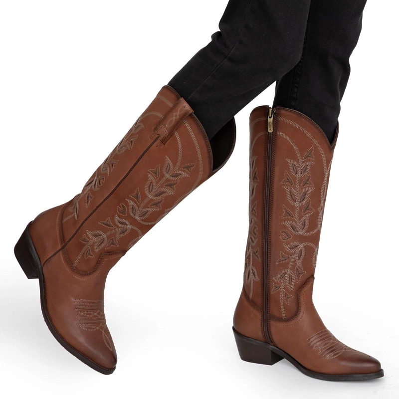 BOTA DE CUERO MUJER GACEL TOSTADO SHEYLA - 2