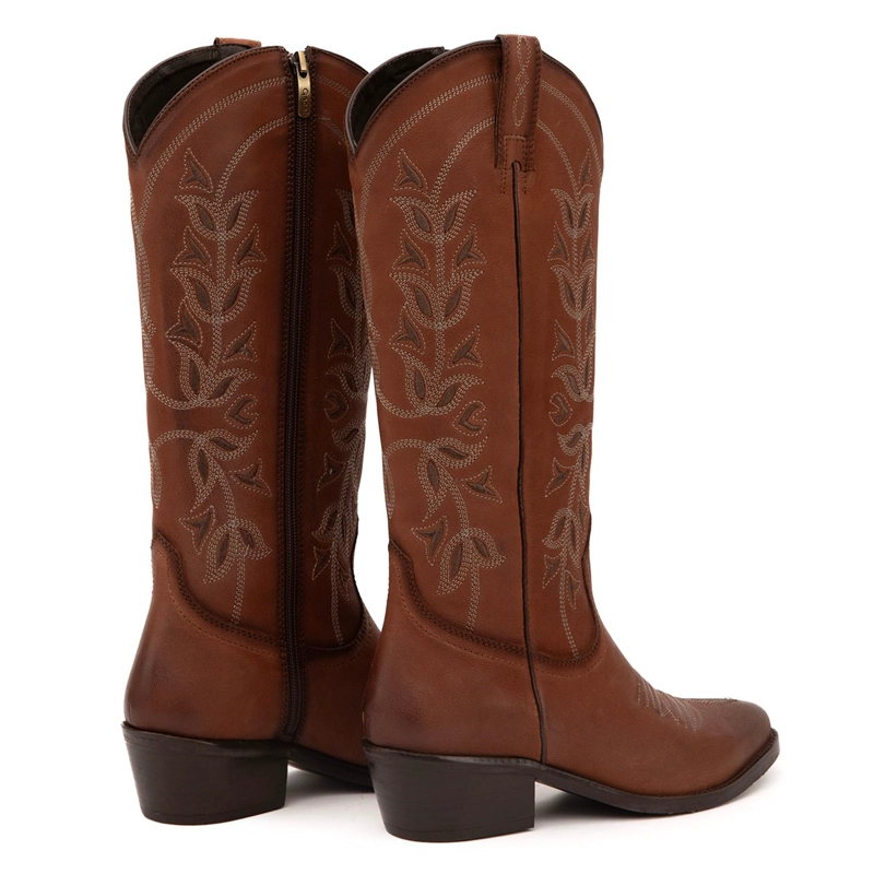 BOTA DE CUERO MUJER GACEL TOSTADO SHEYLA - 5