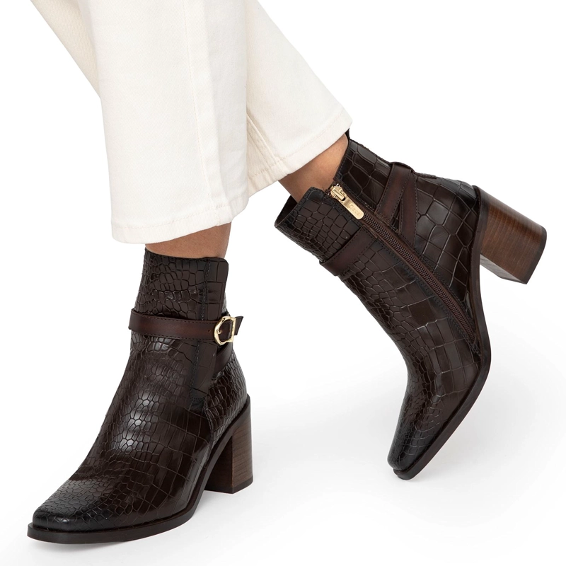 BOTIN DE CUERO MUJER GACEL CHOCOLATE ASUNCION - 2