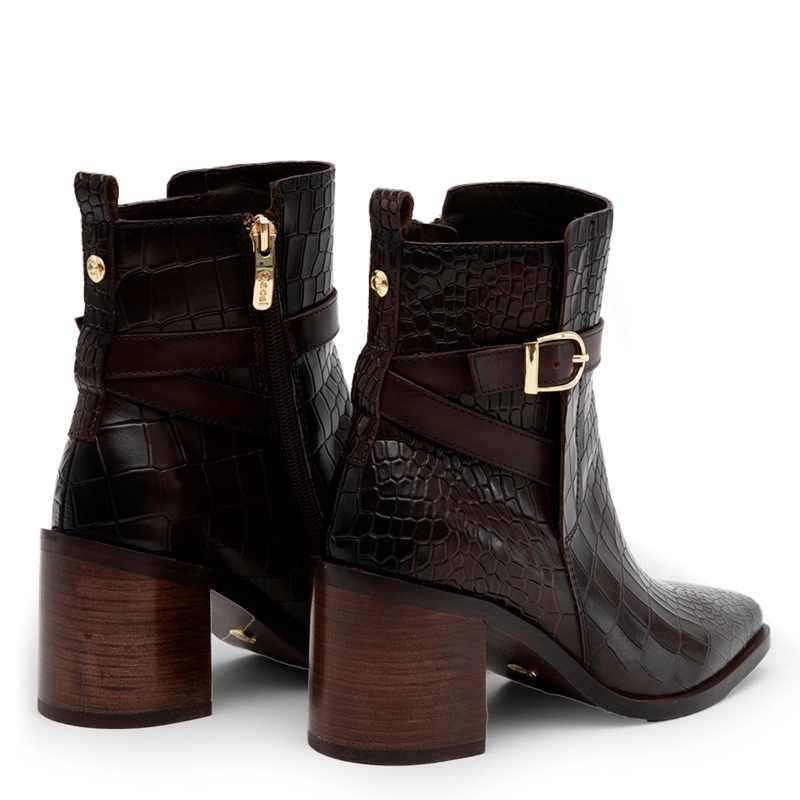 BOTIN DE CUERO MUJER GACEL CHOCOLATE ASUNCION - 5