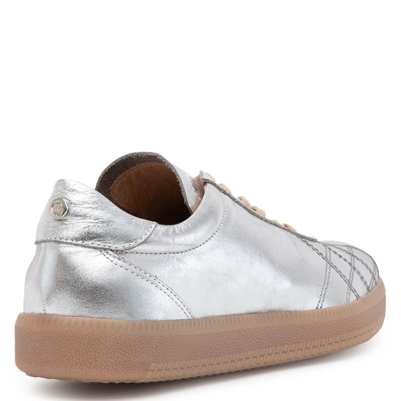 ZAPATILLA DE CUERO MUJER GACEL PLATEADO DAFNE - 5