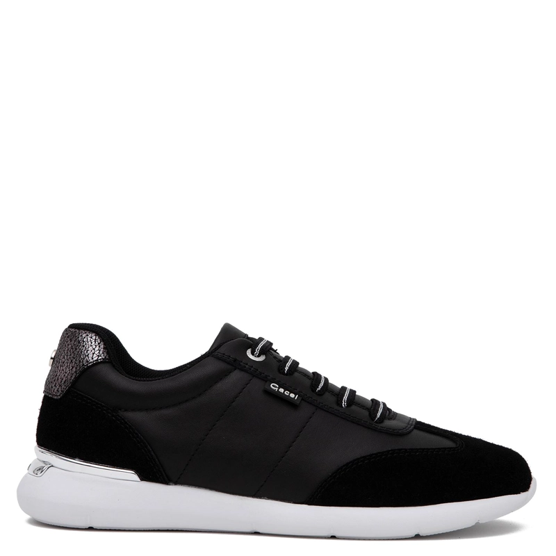 ZAPATILLA DE CUERO MUJER GACEL NEGRO STEFFY - 1